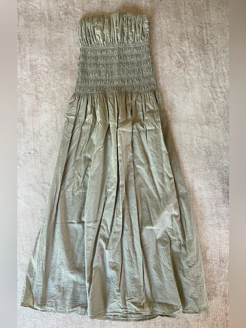 Abercrombie & Fitch Olive Green Smocked Maxi dress